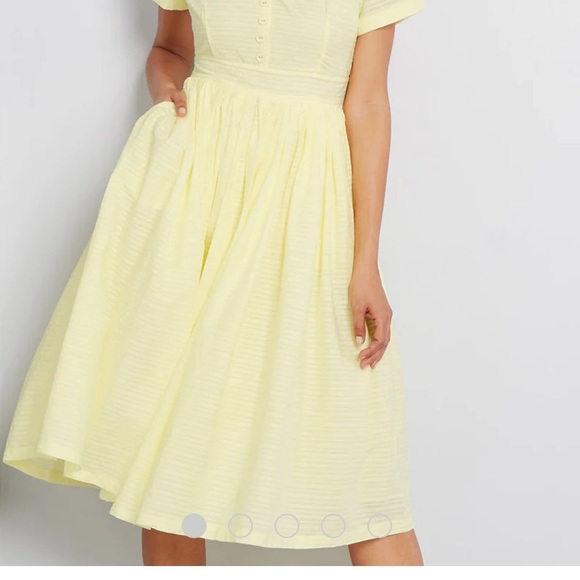 Modcloth Fabulous Fit & Flare Shirt Dress in buttercup daffodil yellow 🌼 - Picture 12 of 17